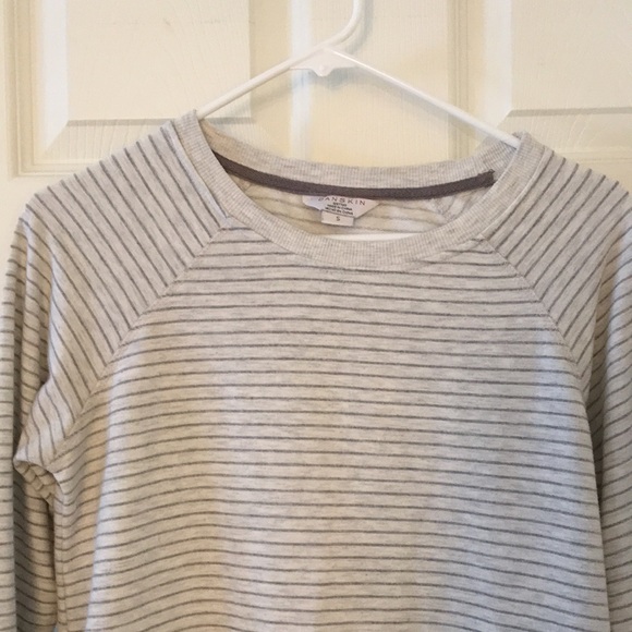 Danskin Gray Striped Crewneck Pullover - Picture 2 of 16